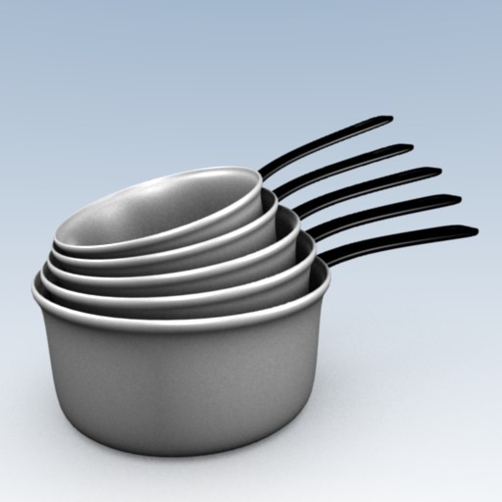 very simple lowpoly set of pans preview image 1